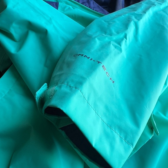 Columbia Arcadia II Plus Size Emerald and Midnight Blue Jacket | 2XL Raincoat - Picture 14 of 15